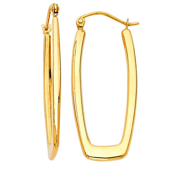 14K Yellow 2.5mm Thickness Rectangular Earring